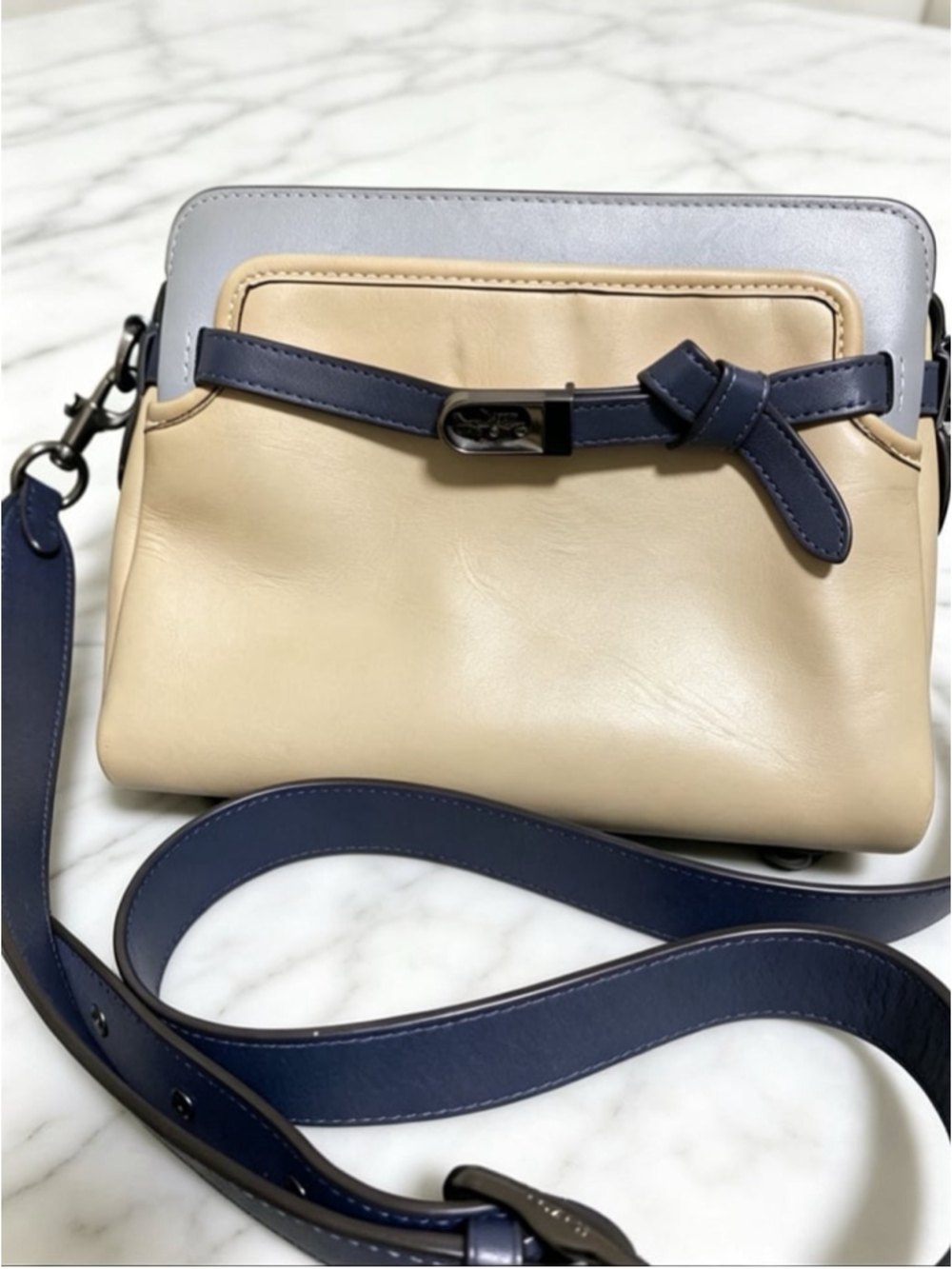Coach Tate Colorblock Crossbody Bag – Navy / Beige Multicolor Color Block
